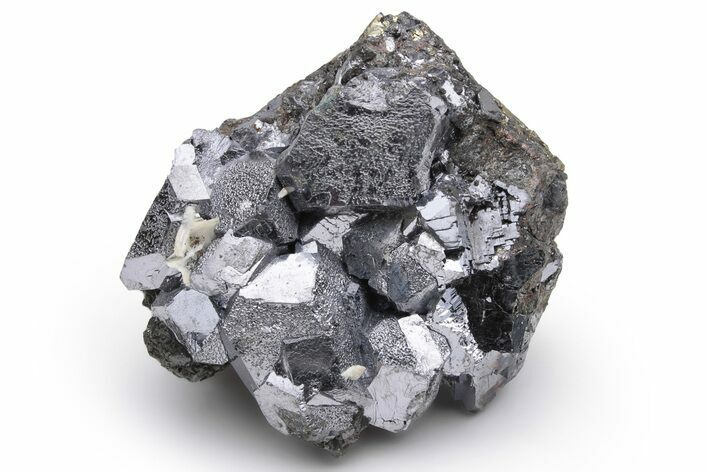 Lustrous Galena Crystals on Chalcopyrite - Peru #233417